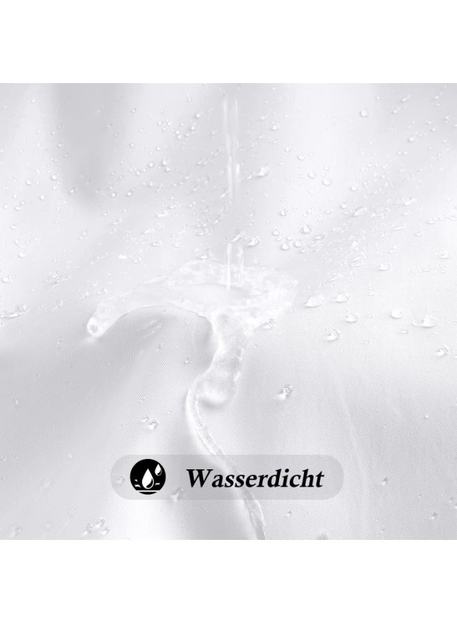 Beauenty EurCross Shower Curtain, 180 x 200 cm, White Textile, Anti-Mould, Waterproof and Quick-Drying, Washable, High-Quality Fabric Shower/Bath Curtain, 1.8 x 2 m Long - Image 3