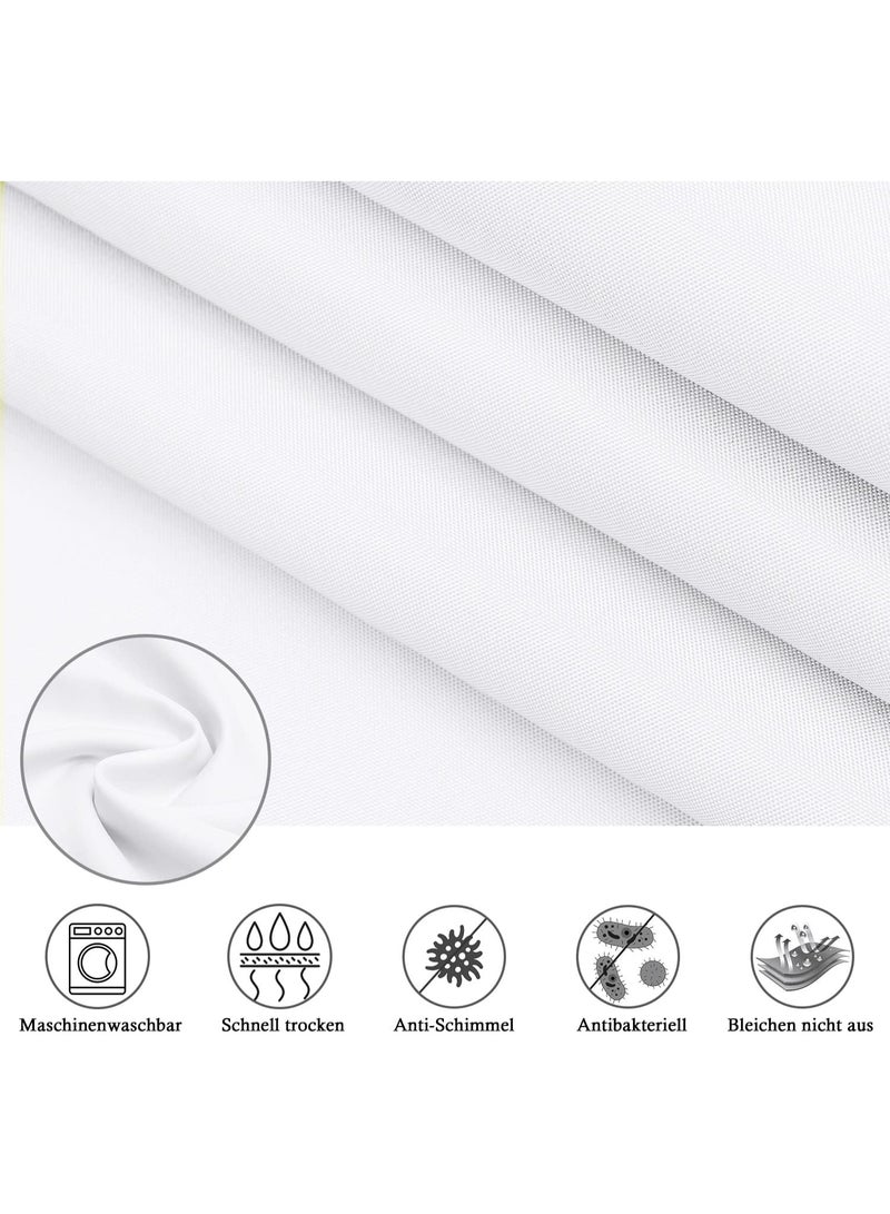 Beauenty EurCross Shower Curtain, 180 x 200 cm, White Textile, Anti-Mould, Waterproof and Quick-Drying, Washable, High-Quality Fabric Shower/Bath Curtain, 1.8 x 2 m Long - Image 4