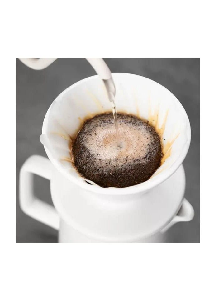 Liying Ceramic Coffee Dripper, Pour Over Coffee Maker for 1-2 Cups, V60 Filter, White (Small)  - Image 5