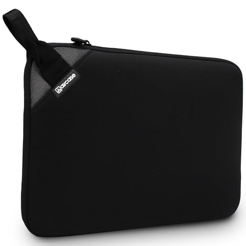 AirCase Premium Laptop/MacBook Sleeve Pouch with top Handle fits Upto 15.6", Padded, Light Weight, wrinklefree Neoprene case Cover Bag,for Men & Women, Water Resistant (Black) - 6 Months Warranty - Image 1