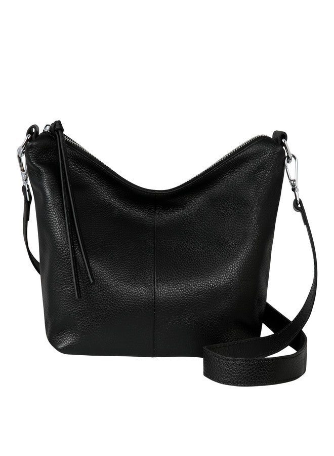 Iswee Leather Handbags for Women Crossbody Purse Designer Everyday Shoulder Bag Satchel Small Tote Bag (Black) - Image 1