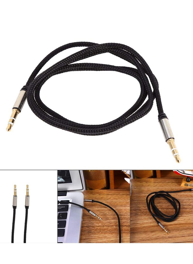AUX Audio Cable Woven Fabric 3.5mm Metal Head Cord Male To Male Stereo Extension Line For Car Phone's Tv LCD and speakers