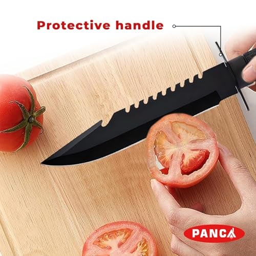 PANCA Kitchen Knife/Utility Knife With Cover for Kitchen And Home (Black, Set of 1) - Image 4