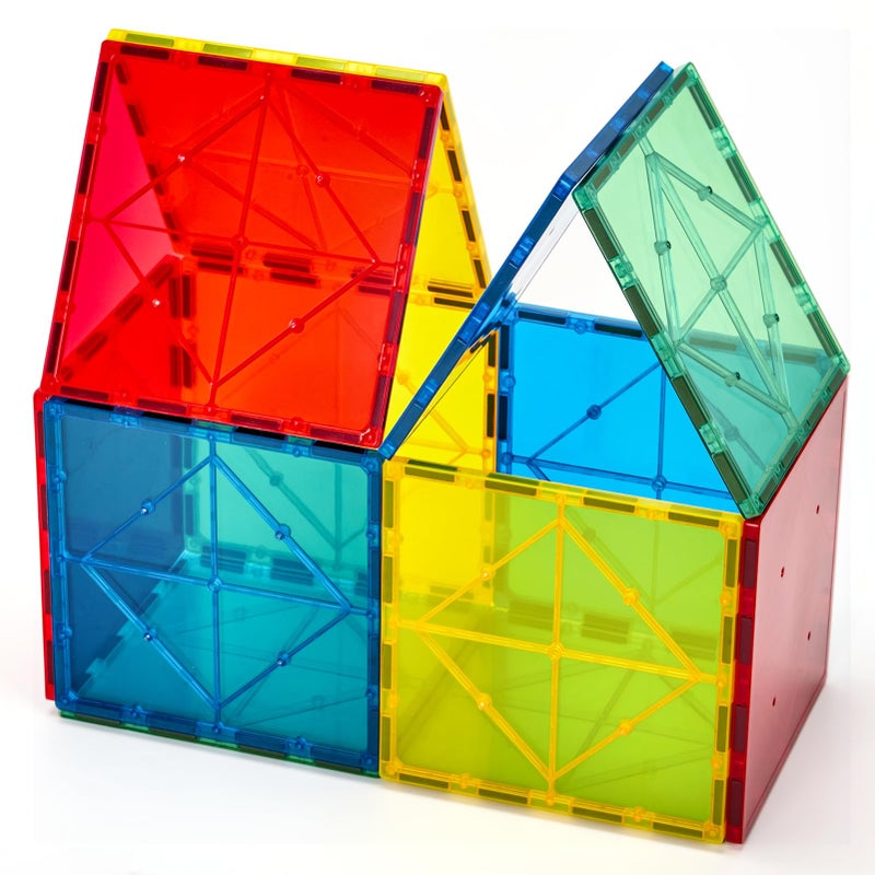 Gemmicc 12 PCS Large Magnetic TilesJumbo Magnet Base PlatesSTEM Magnetic Building Blocks for Kids Boys Girls - Image 3