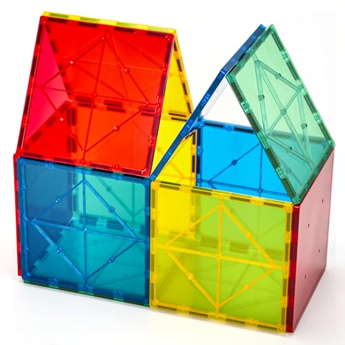 Gemmicc 12 PCS Large Magnetic TilesJumbo Magnet Base PlatesSTEM Magnetic Building Blocks for Kids Boys Girls - Image 1