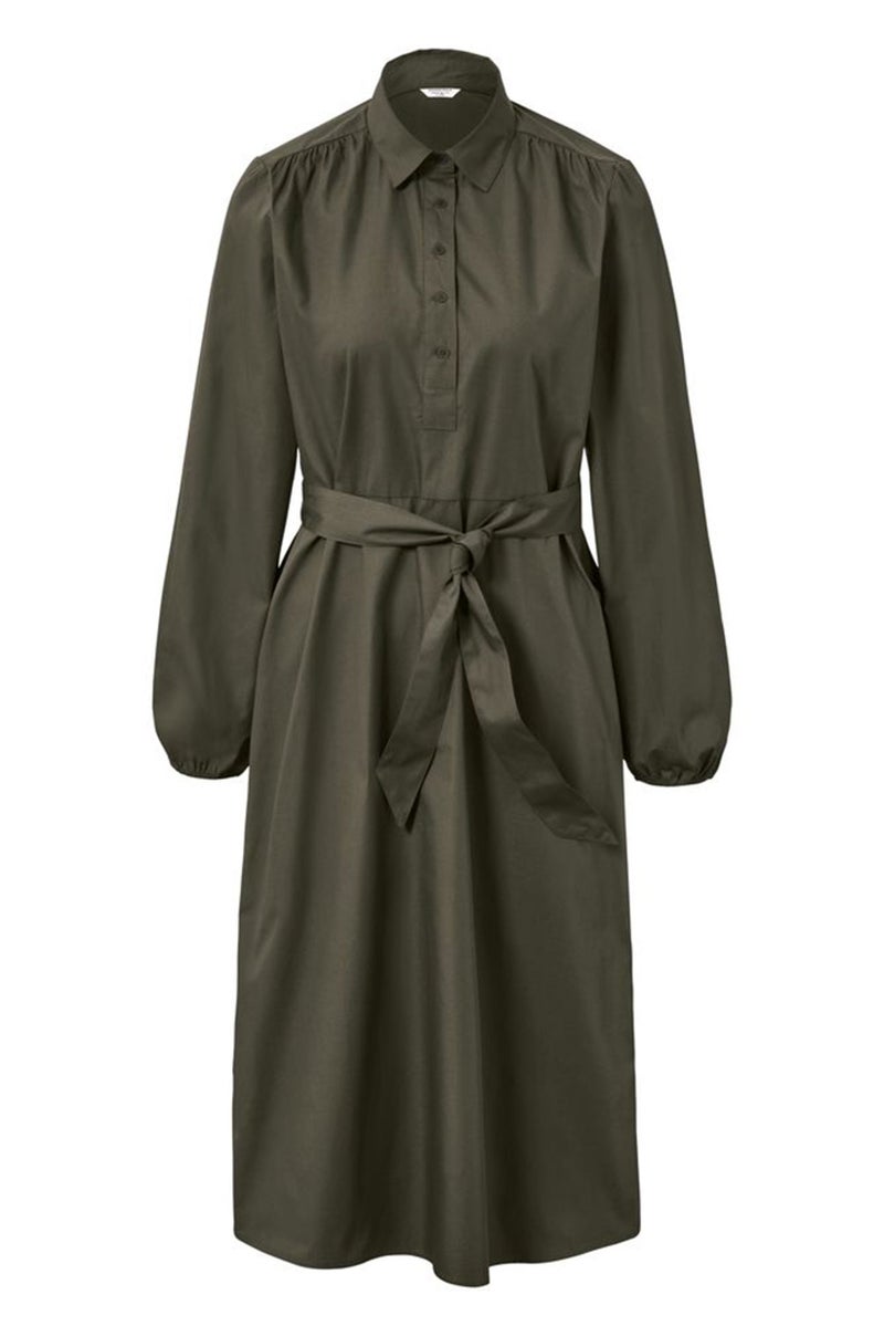 Tchibo فستان بوبلين عادي للنساء، زيتوني داكن - Image 2