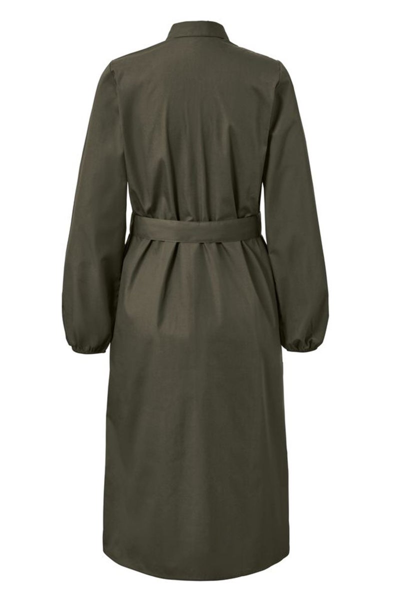 Tchibo فستان بوبلين عادي للنساء، زيتوني داكن - Image 3