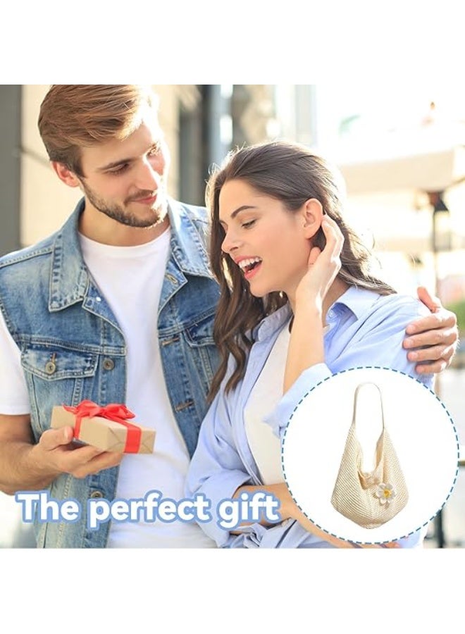 Women Knitted Mesh Tote Bag – Large Capacity Shoulder Handbag, Cute Casual Knit Shopping Bag for Daily Use, Travel, Beach & Grocery - Image 4