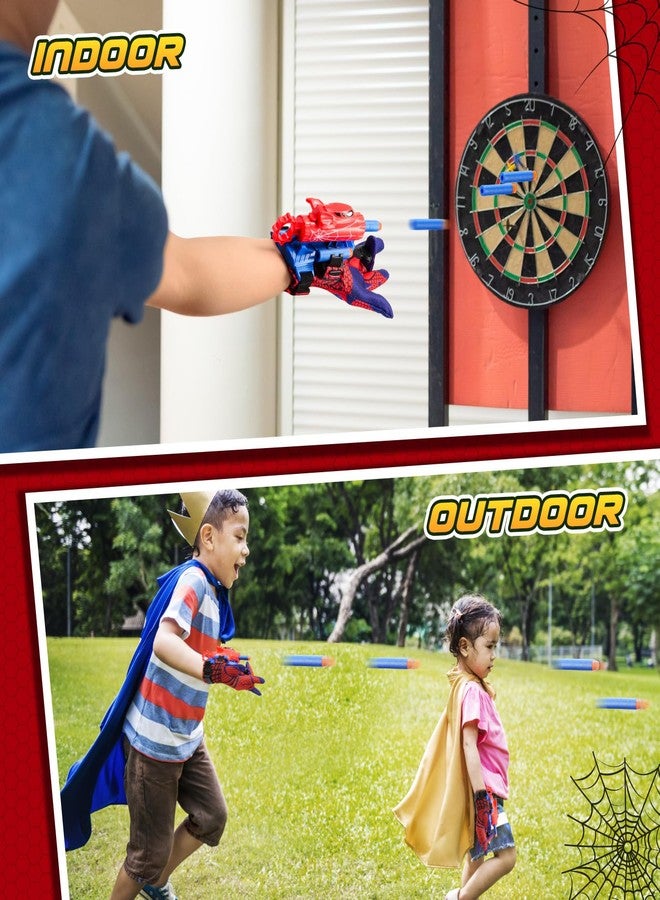 Excitobo 2 Sets Superhero Web Shooters for Kids Age 3-7,Adjustable Wrist Launcher Slinging Toy Set with 40 Darts,Ideal Birthday for Boys & Girls Imaginative Role-Play Costume Accessory - Image 2