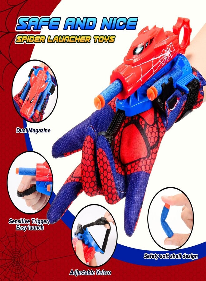 Excitobo 2 Sets Superhero Web Shooters for Kids Age 3-7,Adjustable Wrist Launcher Slinging Toy Set with 40 Darts,Ideal Birthday for Boys & Girls Imaginative Role-Play Costume Accessory - Image 4