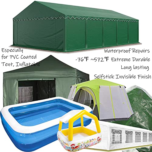 LANUCN Waterproof Tent Repair Kit - PVC Coated Surface and Ultrastrong Sticky Clear Tape, Fabric Repair for Canvas, RV Awning etc. - Image 3