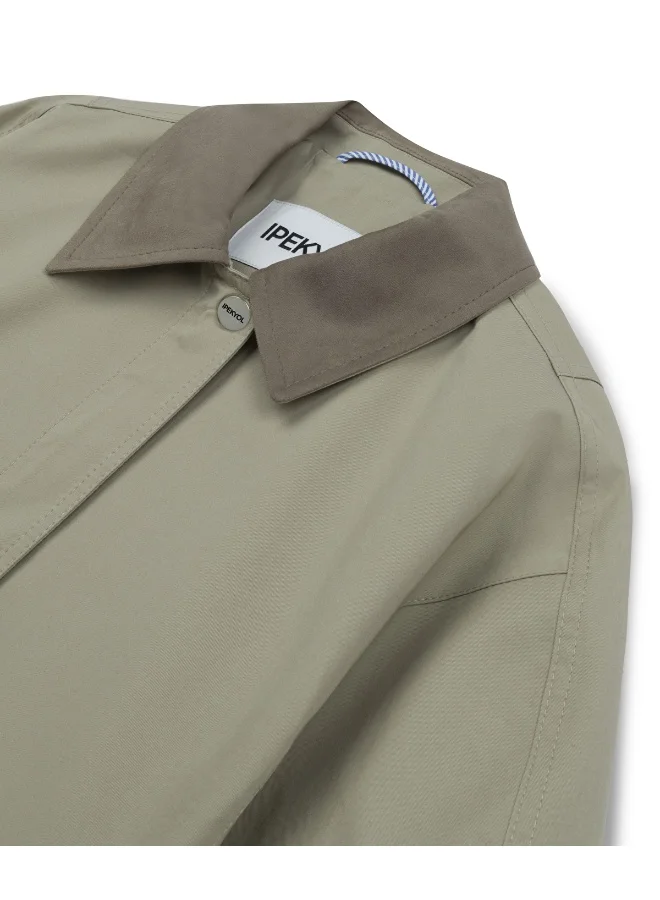 Ipekyol Contrast Collar Short Trench Coat