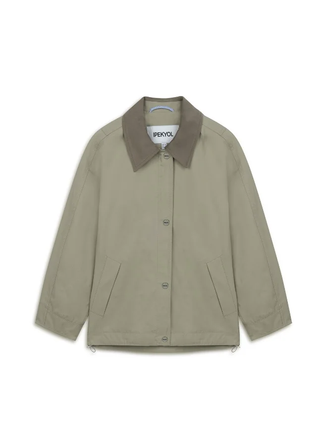 Ipekyol Contrast Collar Short Trench Coat