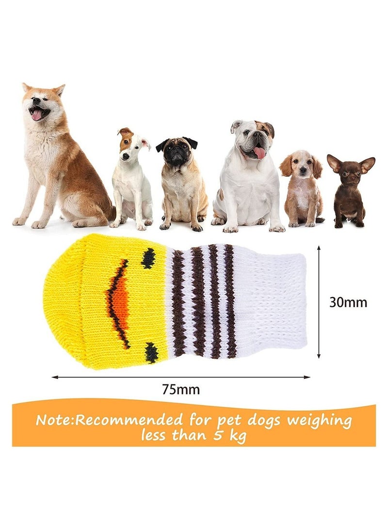 SYOSI Non-Slip Dog Socks Pet Paw Protectors Warm Knitted Socks Rugged Anti-slip Cute Puppy Dog Small Cat Knit Socks for Pets Winter Indoor 8 Pieces - Image 3