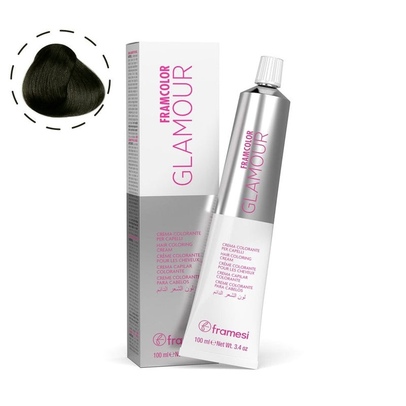 Framesi Morphosis Framesi FramColor Glamour 4.12 Medium Chestnut Natural Ash 100ml – Professional Ash Brown Hair Color - Image 1