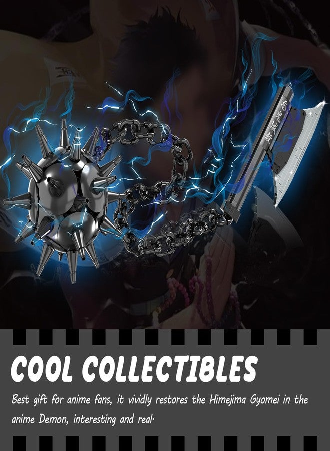 HIGH GODO Demon Anime Sword Building Set, 43in Axe and Meteor Hammer Block Kit, Creative Gyomei Himejima Weapon Building Blocks Set Gifts Toys for Adults Teens 14+ (779 PCS) - Image 5