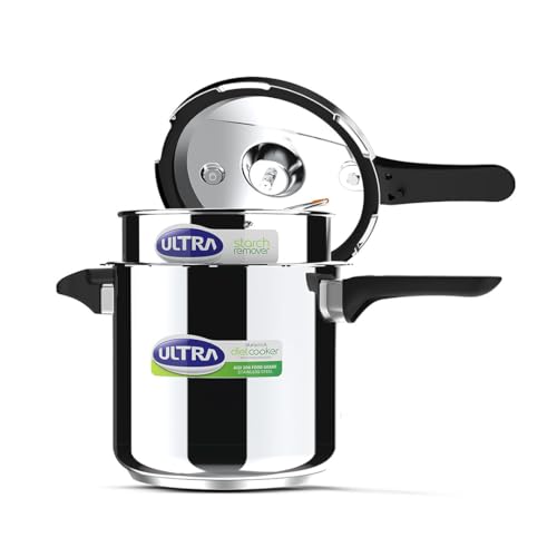 Ultra Duracook Diet Cooker 8 Litre | Excess Starch Remover | Diet Friendly | AISI 304 Food Grade Stainless Steel Cooker with 10 Years Warranty | Anti Bulging SCTS base | Spillage Control - Image 3