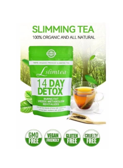14-Day Organic Weight Loss Tea: Promotes Fat Digestion and Absorption, Aids Bowel Movement, Supports Stomach Health, Helps Digestion, Reduces Accumulation of Abdominal Fat