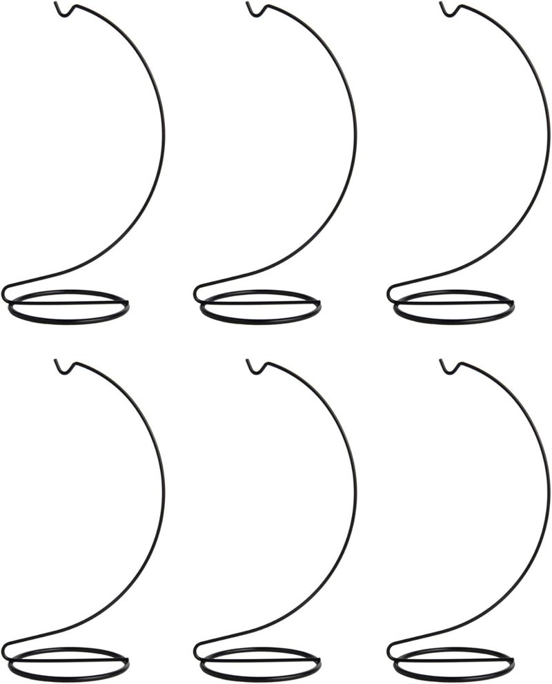 Creative Hobbies 10 Inch Tall Black Plated Ornament Display Stand Hanger Holder for Displaying Christmas Ornaments, Glass Terrariums, Etc.- Pack of 6 Stands - Image 1