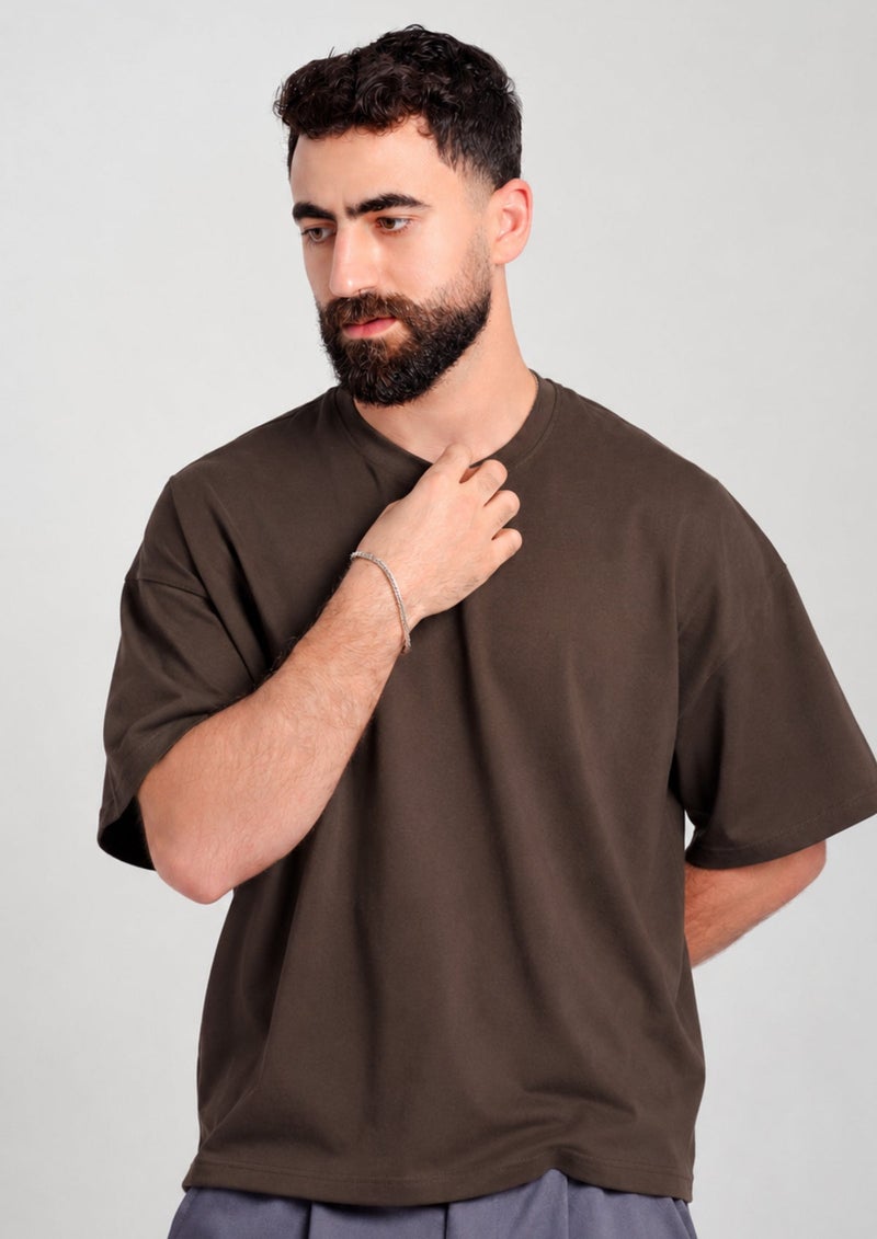 Dimanti Men's Oversized Essential Cotton T-Shirt - Brown