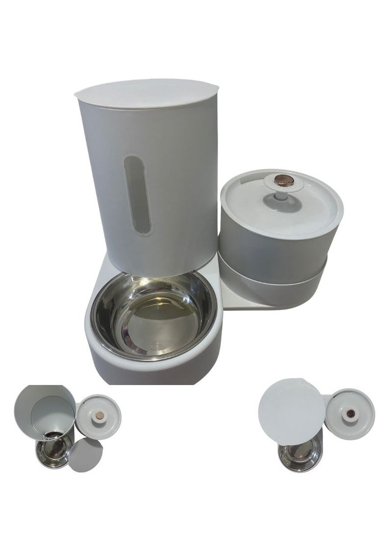 طبق أكل للقطط والكلاب مع تخرين ونافورة مياه