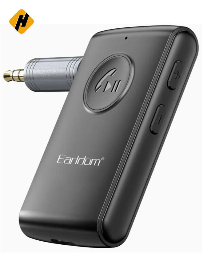 HuHa ET-BR02 Bluetooth 5.3 Adapter – Hands-Free Call 3.5mm AUX Car Audio Stereo Receiver for Speakers and More  - Image 1