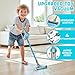 BLAXTEM 4in1 Kids Toy Vacuum That Works with Suction Electric Toddler Toy Vacuum Cleaner for Children Ages 3 4 5 6 Boys GirlsToddlers Toys Cleaning Set for Pretend Play Cyan - Image 4