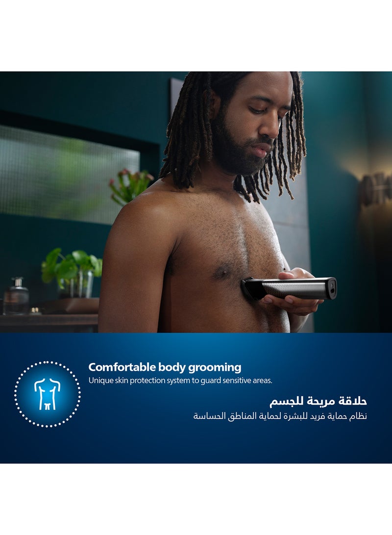 Philips All-in-One Trimmer MG9553/15,20-in-1 Face, Hair & Body Grooming,OneBlade for Precision Styling,120min Cordless Use, Showerproof, Travel Pouch Black/Grey - Image 5