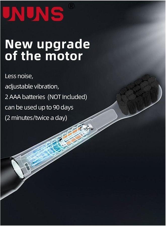 UNUNS Ultrasonic Electric Toothbrush,5 Modes USB Rechargeable Smart Toothbrush,4 Replacement Brush Heads,Built-in 2-Minute Timer,Black - Image 3