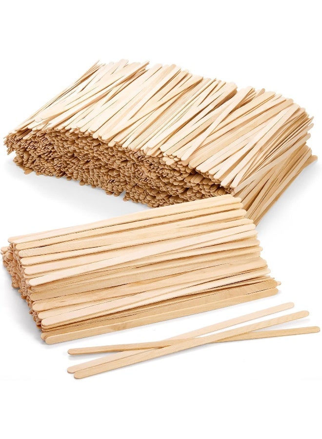 MOMENT ملاعق قهوة خشبية قابلة للاستخدام لمرة واحدة بطول 14 سم [عبوة 400] مغلفة بشكل فردي لمشروبات الشاي والشوكولاتة الساخنة ومشاريع الحرف اليدوية - Image 1