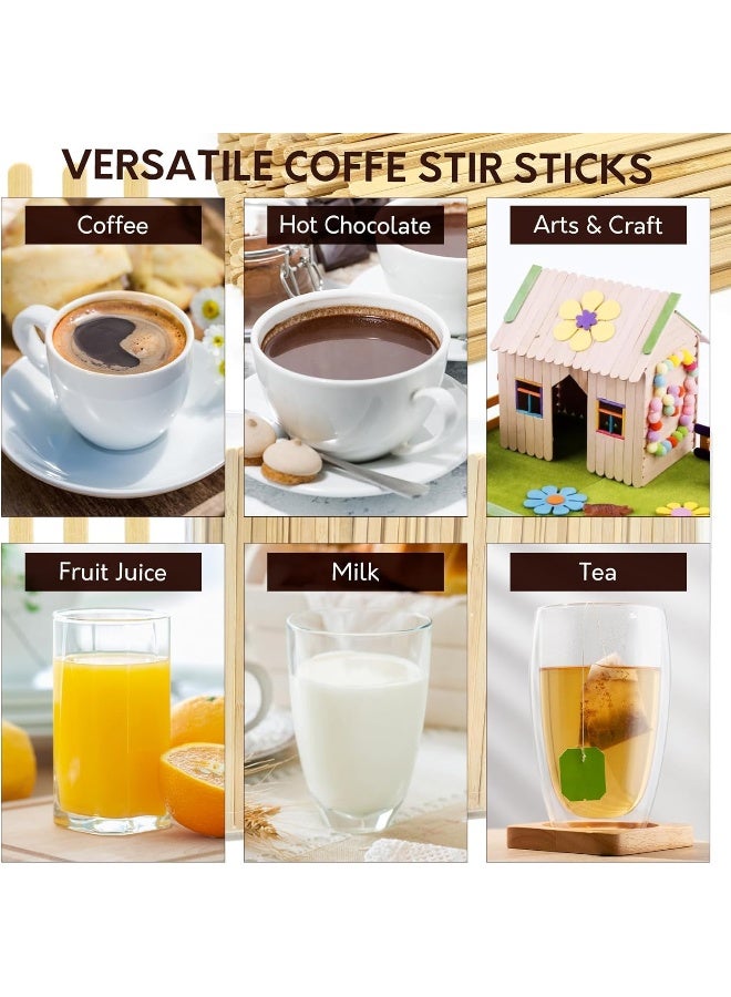 MOMENT ملاعق قهوة خشبية قابلة للاستخدام لمرة واحدة بطول 14 سم [عبوة 400] مغلفة بشكل فردي لمشروبات الشاي والشوكولاتة الساخنة ومشاريع الحرف اليدوية - Image 4