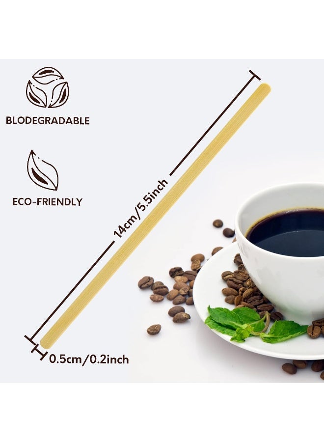 MOMENT ملاعق قهوة خشبية قابلة للاستخدام لمرة واحدة بطول 14 سم [عبوة 400] مغلفة بشكل فردي لمشروبات الشاي والشوكولاتة الساخنة ومشاريع الحرف اليدوية - Image 2