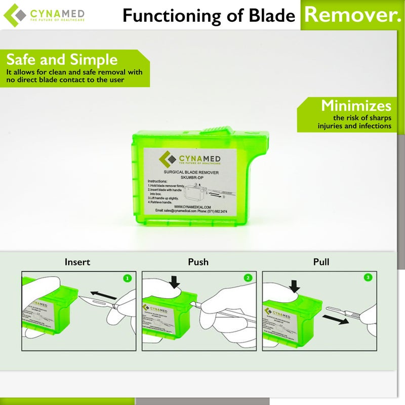 Cynamed Scalpel Blade Remover, Handheld Disposable Sharps Container (1) - Image 3
