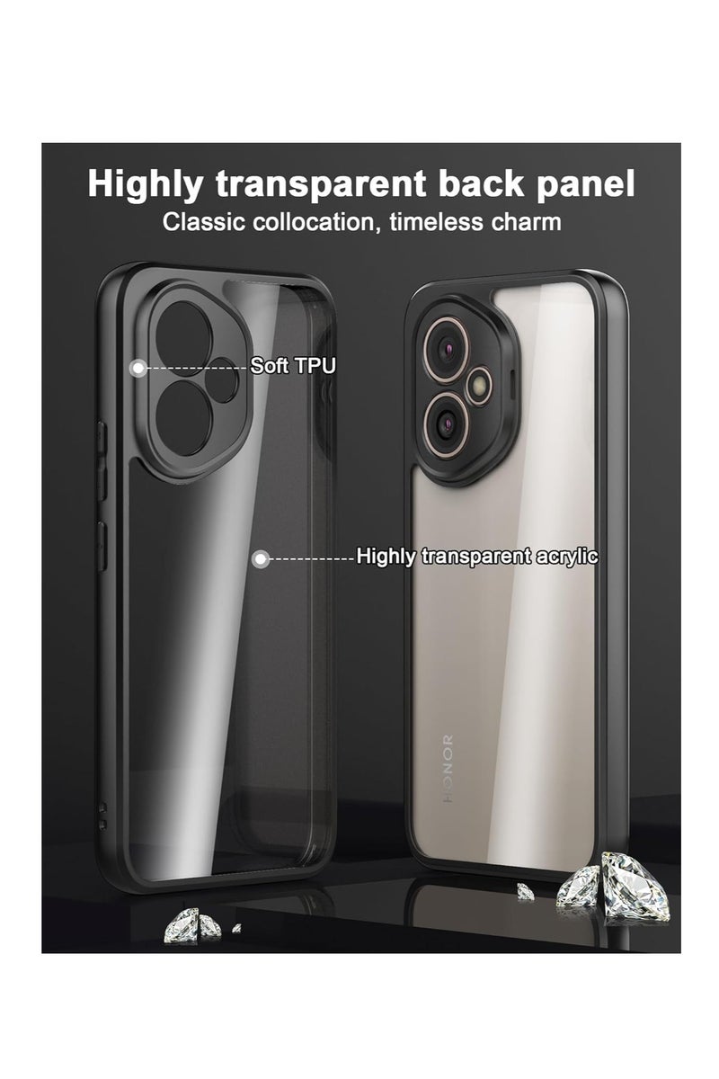 Case Cover Shockproof Hard PC Back Soft TPU Frame Anti-yellowing Slim Protective Cover Compatible with Honor 400 (Bla)ck - Image 4