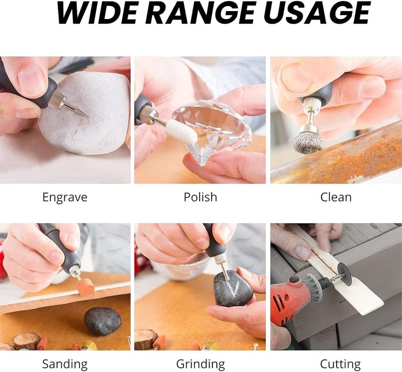 100 Pcs Rotary Tool Accessories Kit With Storage Case - For Polishing, Sanding, Cutting, Drilling & Grinding - Compatible With Dremel & Other Rotary Tools - Image 3