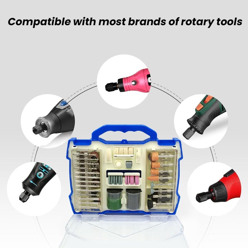 100 Pcs Rotary Tool Accessories Kit With Storage Case - For Polishing, Sanding, Cutting, Drilling & Grinding - Compatible With Dremel & Other Rotary Tools - Image 2