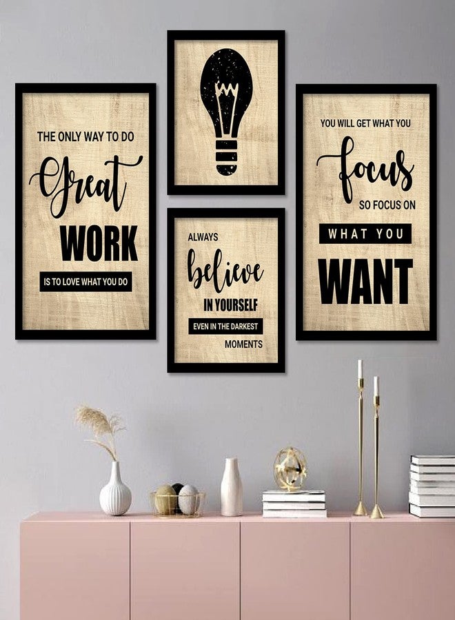 VASL™ Studio Inspirational Posters for Home and Office Wall Decor, Meeting Room & Corporates - Motivational Quotes Wall Frame for Students, Room Decoration (11 x 14 inch, Framed) Set of 4 - Image 1