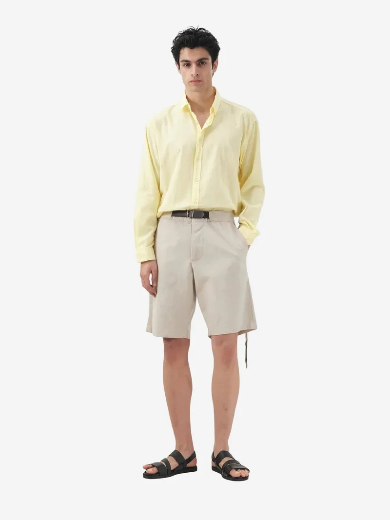 جيستو GIESTO Belted Mid Waist Tailored Shorts