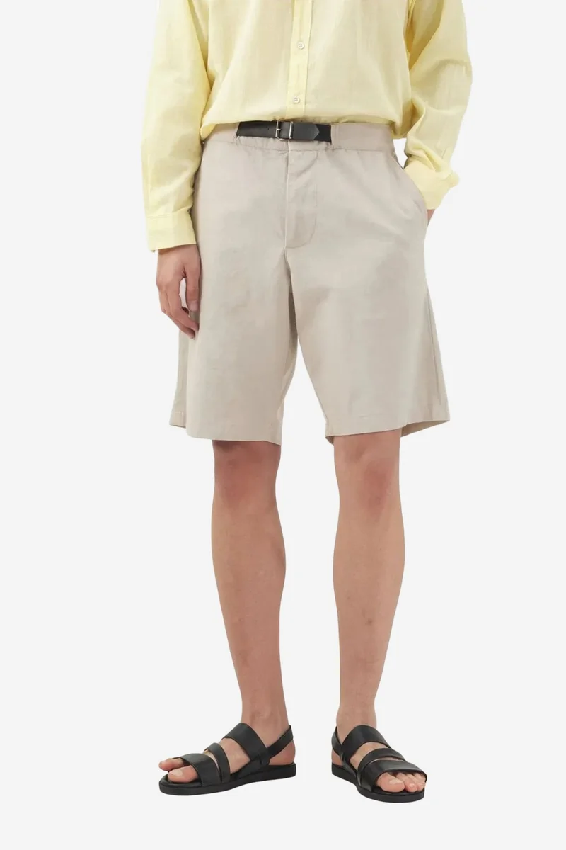 GIESTO Belted Mid Waist Tailored Shorts