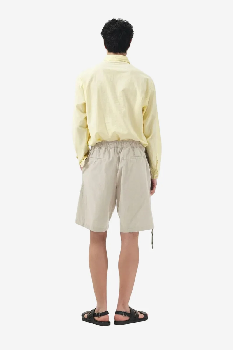 Giesto Beige Natural GIESTO Belted Mid Waist Tailored Shorts for Men | Best Price UAE