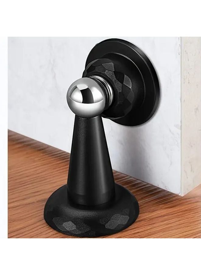 Black Heavy Duty Magnetic Door Stopper No Drilling Easy Installation Prevents Slamming - Image 4