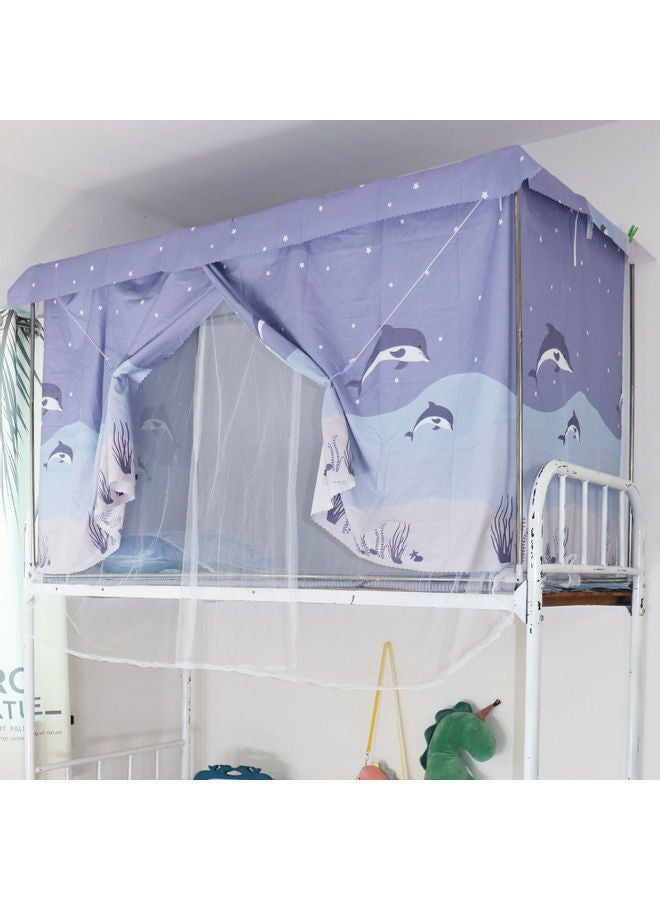 Y&D Upper Deck Curtain With Whale Design Cotton Blue 195 x 90 115cm