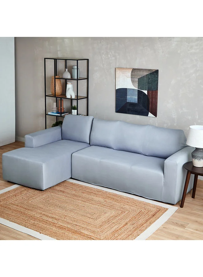 Home Box Squab Solid 3-Seater Left Corner Sofa Cover 150 x 230 cm