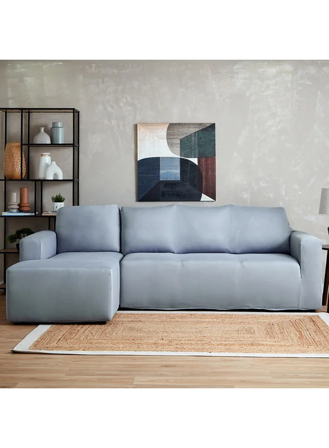 Home Box Squab Solid 3-Seater Left Corner Sofa Cover 150 x 230 cm