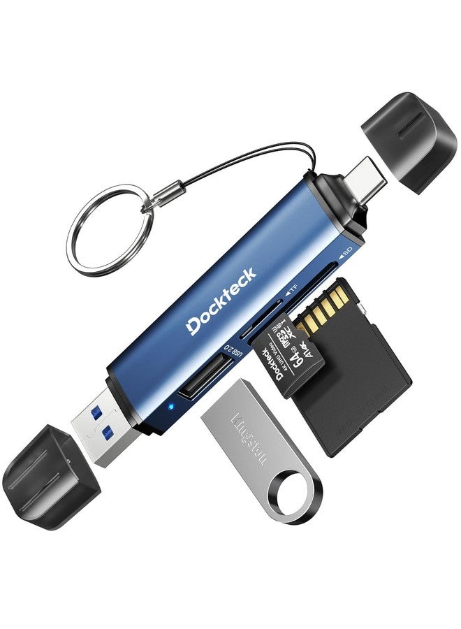Dockteck SD Card Reader Adapter, 5G Super Speed USB3.0 SD/TF Card Reader, 3-Slot USB A/C to SD/Micro SD/USB A Memory Card Reader for UHS-I SD/Micro SD/SDHC/SDXC/MMC, with OTG for Plug&Play - Image 1