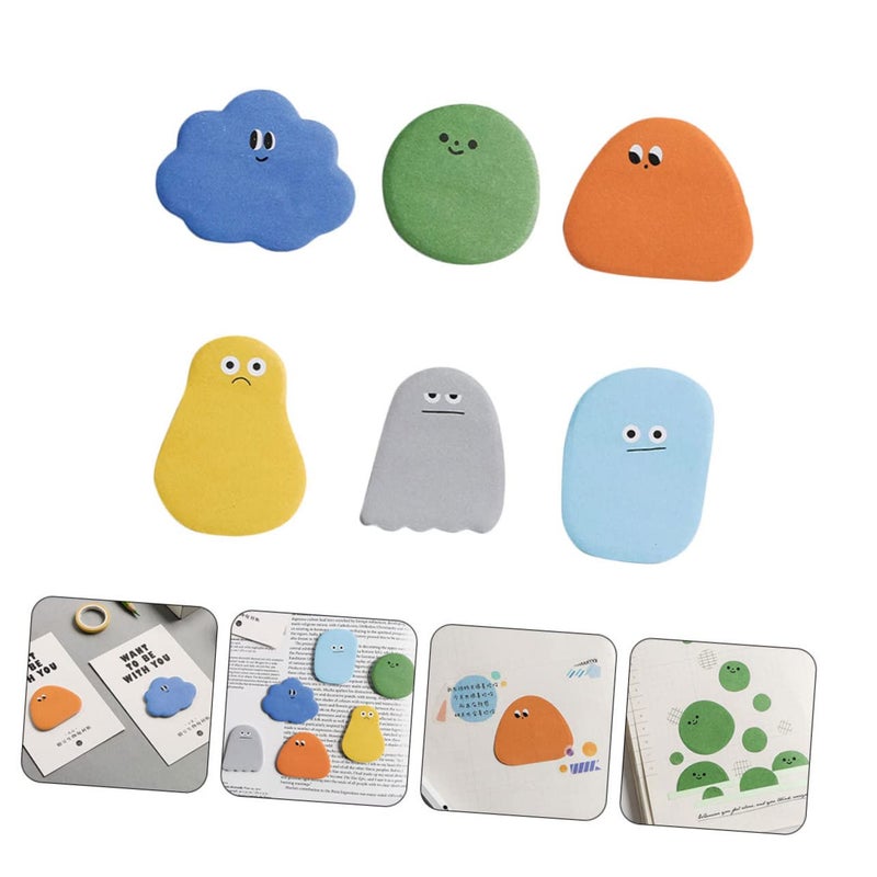 Colorful Cartoon Sticky Note Pads Set of 6 for To Do Lists Office Memo Decals - Image 4