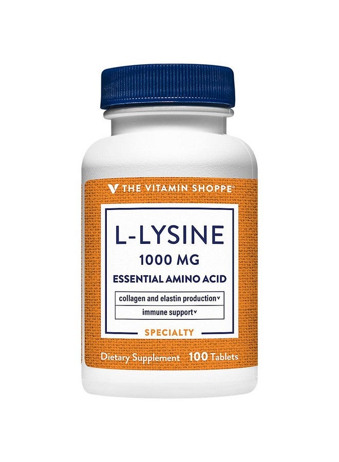 The Vitamin Shoppe L-Lysine 1,000MG, Essential Amino Acid, Lip Care Supplement, Supports Collagen & Elastin Production, Once Daily (100 Tablets) - Image 1