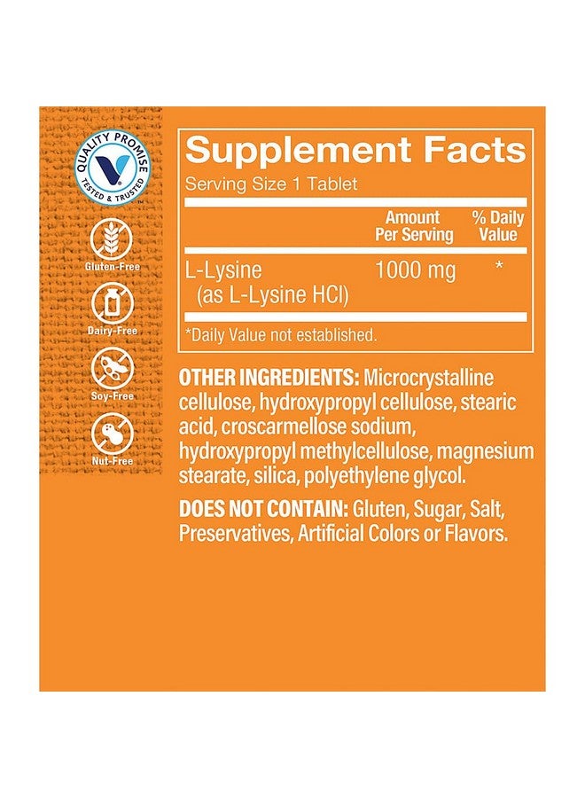 The Vitamin Shoppe L-Lysine 1,000MG, Essential Amino Acid, Lip Care Supplement, Supports Collagen & Elastin Production, Once Daily (100 Tablets) - Image 3