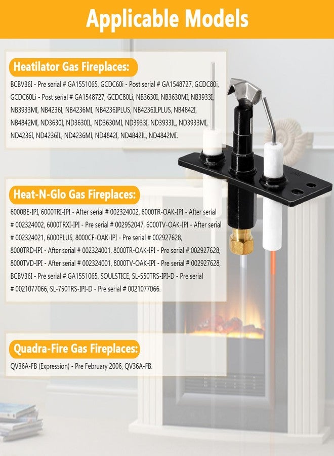 Criditpid مجموعة شعلة الغاز الطبيعي Criditpid 4021-422 IPI لقطع غيار مواقد الغاز Heat-N-Glo وHeatilator وQuadra-Fire، مجموعة شعلة غاز طبيعي بديلة لـ Heatilator ND3933I وND4236I وHeat N Glo SL-550TRS - Image 4