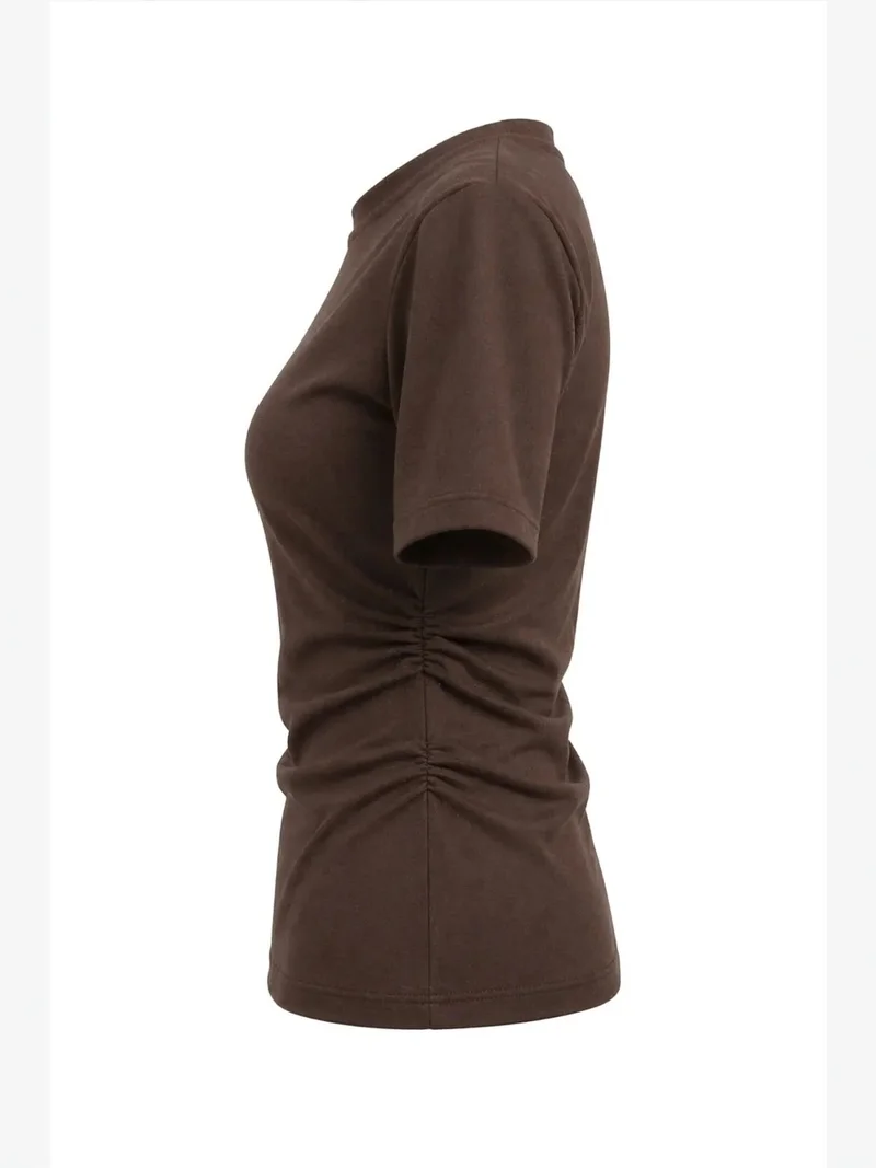 ميكسراي MIXRAY Basic Crew Neck Slit T-Shirt
